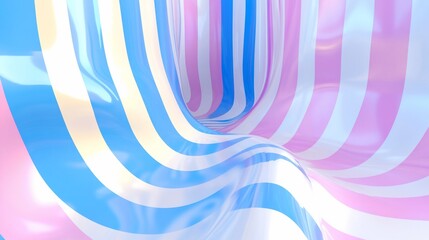 Poster - A colorful, wavy abstract design in pastel pink and blue tones.