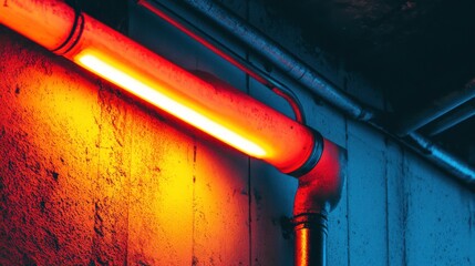 Poster - Vibrant Urban Lighting in a High-Rise Building