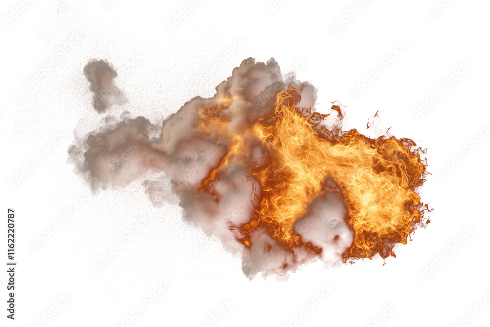 Realistic fire flame isolated on a transparent background, showcasing ...