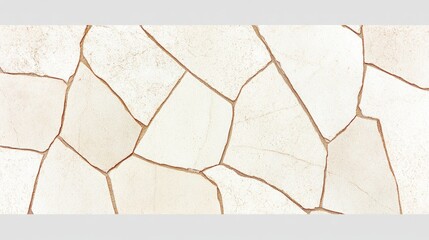 Poster - White Irregular Stone Wall Texture Background (1)