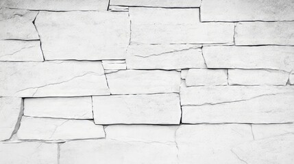 Poster - White Stone Wall Texture Background Image Detail