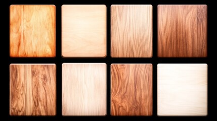 Poster - Wood Texture Samples Eight Varied Grain Patterns