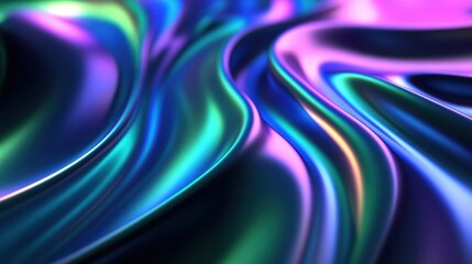 Poster - Visual representation of vibrant 3D sound waves with flowing colors in an abstract design. Generative AI