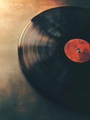Aufkleber - Vintage vinyl record spinning on turntable with ample copy space for creative text or graphics. Generative AI