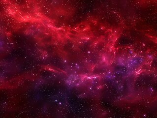 Wall Mural - High-detail red and purple nebula, stars in space, dark fantasy style banner design.