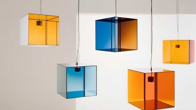 Elevated cubes set against a white background. Rendered in three dimensions