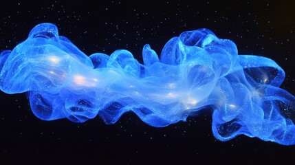 Poster - Gentle Glowing Light Over Dark Ocean Background