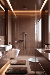 Wall Mural - Mocha Mousse bathroom 