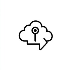 Poster - Cloud computing, data storage, and communication icon.