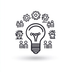 Poster - Teamwork, innovation, and idea generation concept.