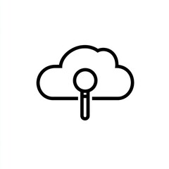 Poster - Cloud computing search icon.