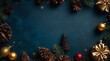 © Sidra - dark christmas decoration background with copy space as greetings card