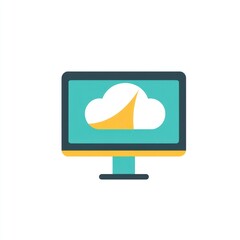 Poster - Cloud computing displayed on computer screen.
