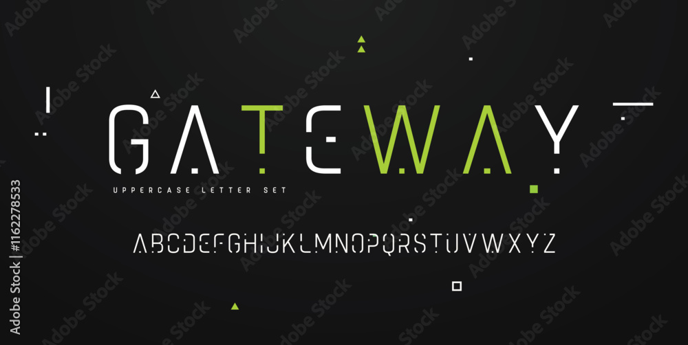 Modern minimalistic alphabet, multilingual letters, numbers and ...