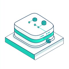Poster - Isometric illustration of a data center.