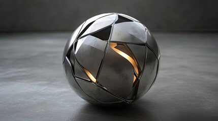 Wall Mural - Metal Sphere Illuminated Interior Geometric Design