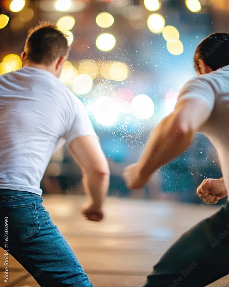 Chaos Erupts in a Bar as Two Fight Over a Misunderstanding Stock Photo ...