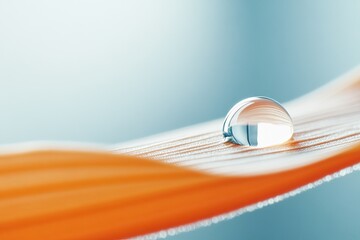 Poster - Close up of a Water Droplet Reflecting Nature's Beauty on a Leaf at Dawn
