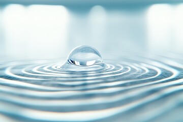 Poster - Close up of a Water Droplet on a Leaf Capturing Nature's Delicate Beauty in the Morning Light