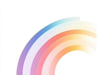 Poster - A gentle gradient rainbow arc featuring soft pastel colors against a white background.