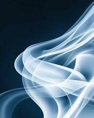 Poster - Ethereal Smoke Swirls Gracefully Against a Dark Backdrop, Showcasing Delicate Beauty