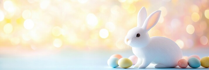 Poster - Pastel Bunny Silhouette Adds Whimsy to Spring Celebrations