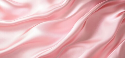 Poster - A smooth, flowing pink satin fabric creating an elegant texture.