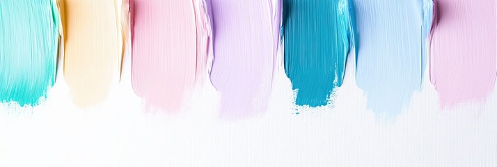 Aufkleber - Oil Paint Swatches Showcasing Serene Colors for a Modern Branding Project on a Light Background