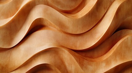 Poster - Abstract wavy wooden texture with warm tones and smooth contours.