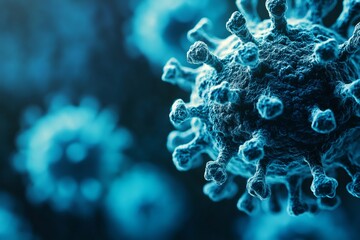 Aufkleber - Coronavirus covid-19 microscopic view infecting respiratory system causing pandemic