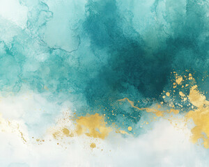 Wall Mural - A painting of a blue sky with gold specks