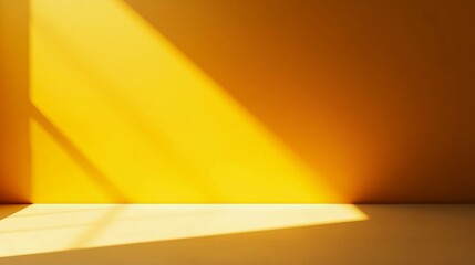 Poster - Bright yellow background with light shadow creating a warm atmosphere. Generative AI