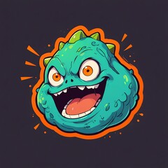 Sticker - Grinning Monster: A Cartoonish Creature Design