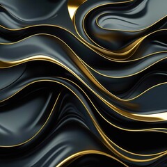 Poster - Gold and black patterned fabric