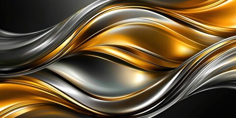 Poster - Gold and silver wave pattern