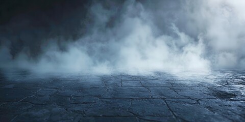 Poster - Dark, wet, and dirty road with a lot of smoke