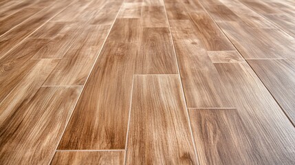 Poster - A close-up view of wooden-style flooring in a well-lit setting.