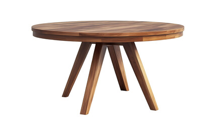 Aufkleber - Modern round wooden table with crossed legs isolated on transparent background, perfect for interior design projects