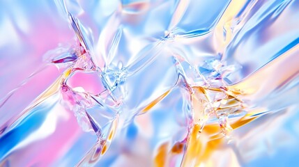 Poster - Abstract colorful patterns resembling light reflections and distortions.