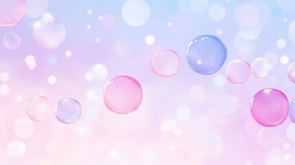 Poster - Soft pastel bubbles floating against a dreamy background.