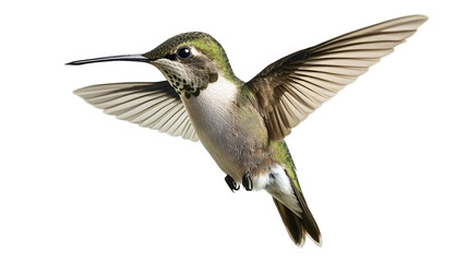 Poster - Hovering hummingbird with extended wings, transparent backdrop, perfect for graphic design projects