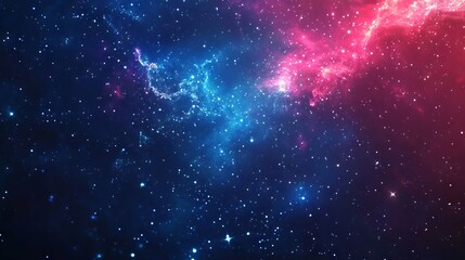 Realistic and colorful outer space background featuring shining stars, sparkling stardust, vibrant nebula, milky way galaxy, blue galactic backdrop, and the infinite universe