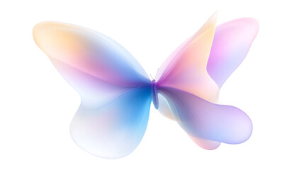 Aufkleber - Abstract butterfly with iridescent wings on transparent background, ideal for fantasy and nature projects