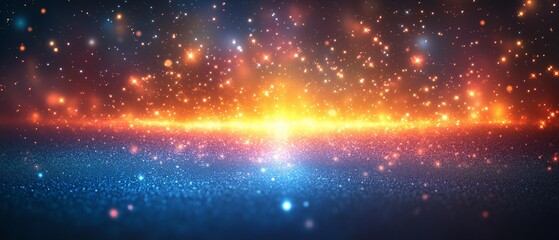 Wall Mural - Colorful abstract background with bokeh lights and stars