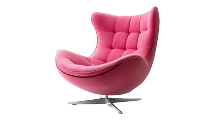 Aufkleber - Comfortable pink revolving armchair isolated on transparent background, perfect for interior design projects