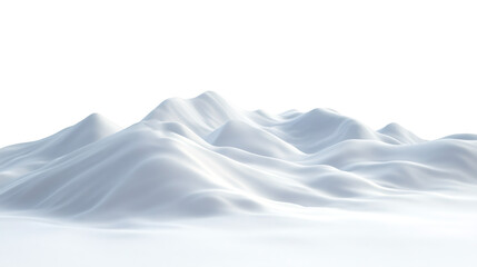 Aufkleber - Snow-covered rolling landscape displaying tranquil winter scenery, transparent backdrop enabling seamless design integration