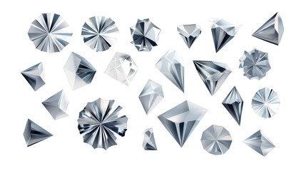 Aufkleber - Realistic diamonds with transparent background, perfect for luxury, jewelry, and elegance designs