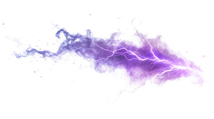 Aufkleber - Purple lightning branching across transparent backdrop, generating dynamic visual energy for digital art and graphic design compositions