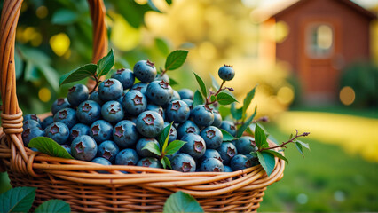 Wall Mural - blueberries in a basket