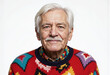 © DariaTrofimova - Portrait of an elderly gray-haired man on a white background, smiling